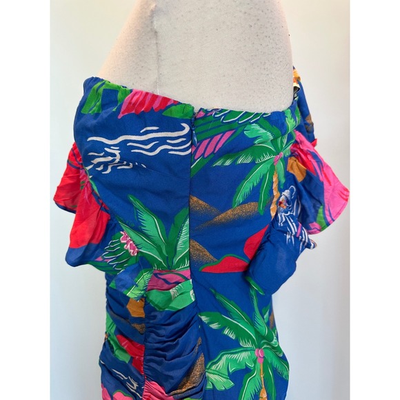 FARM Rio for Anthropologie One Shoulder Maxi Dress Floral Tropical Size Small - Picture 8 of 13